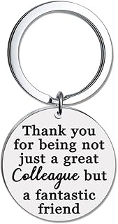 Co-workers Christmas Birthday Gift for Boss Colleagues Thank You Gifts for Coworker Friend Gifts Keychain Friendship Gift for Coworkers Leaving Gifts for Women Men, Silver, Small