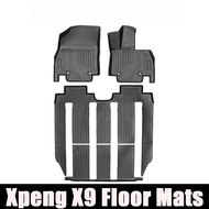 ZLWR 2024-25 Xpeng X9 พรมปูพื้น พรมปูพื้นท้ายรถ และพรมปูพื้นพนักพิง รองรับพวงมาลัยขวา ผลิตจาก TPE ทน