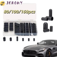 JEROMY Car Carburetor Vacuum Cover Kit, Rubber Material Black Color Vacuum Rubber Cover Plug Kit, Du