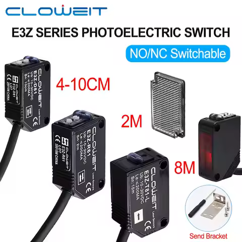Cloweit 10cm 80cm 2m 5m Detection Diffuse Reflect Through Beam Photoelectric Proximity Sensor Switch