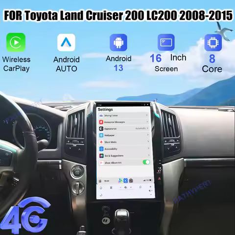 High-definition 4K Video 16" Touchscreen For Toyota Land Cruiser 200 LC200 2008-2015 Car Radio Andro
