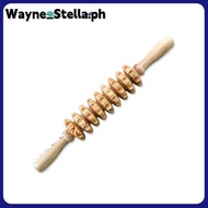 【Wayne_Stella】9-Wheel Wooden Abdomen Massage Roller Massage Roller