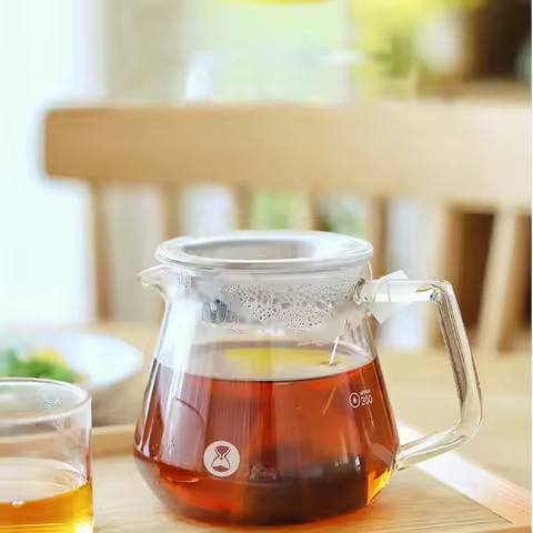 TIMEMORE Borosilicate Glass Coffee Server Heat Resistant Pour Over Sharing Pot With Ergonomic Handle