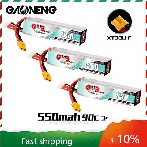1-10PCS GNB 3S 11.1V 550mah HV 90C/180C LiPo Battery With XT30U-F Plug for TINY8X Blade Inductrix FP