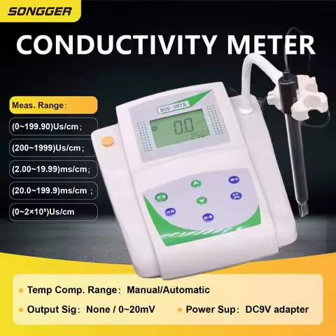 DDS-11A Precision Conductivity Meter Multi-Range Lab Pure/Waste/Drinking Water Test Manual Temp Comp