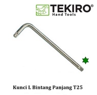 TEKIRO kunci L BINTANG T25 (TIDAK LUBANG) torx key long ORIGINAL