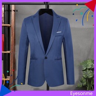 EYES Lapel Business Suit Coat Long Sleeve Suit Coat Men's Slim Fit Business Suit Jacket with Lapel and Pockets Casual Long Sleeve Blazer Coat for Workwear