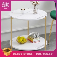 SKplus Modern Minimalist Premier Quality Small Round Table Nordic 2 Layer Round Coffee Table - Fulfi