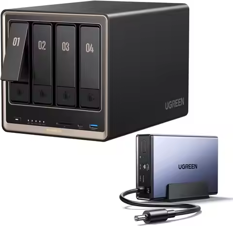 UGREEN NAS DXP4800 GT & US3000 UPS 12000mAh Uninterruptible Battery Power Supply Bundle with UGREEN 