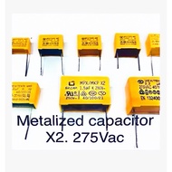 {READY STOCK}1pc Metalized Fan Capacitor X2 Capacitor 275VAC 0.1uf 0.22uf 0.33uf 0.47uf 0.68uf 0.82u