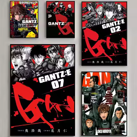 Vintage Anime G-Gantz Poster Poster Waterproof HD Wall Art Decal Self-Adhesive Aesthetic Decor For H