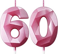 Birthday Candles Numbers Candle 60 Cake Decoration 60th Birthday Woman Candles Birthday Pink Numbers