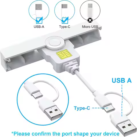 USB-C SIM Cloner Tax Declaration IC/ID/Bank Card Readers Folding Tax Payment Cards Readers for Gover