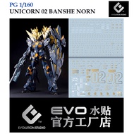 [EVO  ] PG16 PG 1/60 UNICORN 02 BANSHEE NORN WATER SLIDE DECAL GOLD BRONZE