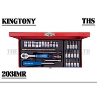 KING TONY 2031MR 31 PC. 1/4" DR. 12 Point Socket Wrench Set 4-13mm (MM Size)