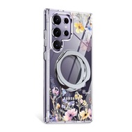 apbs Samsung S25/S24/A56 軍規360旋轉磁吸立架手機殼-十里春