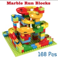 Mainan Edukasi Lego MARBLE BRICK Race Run slide ball building blocks