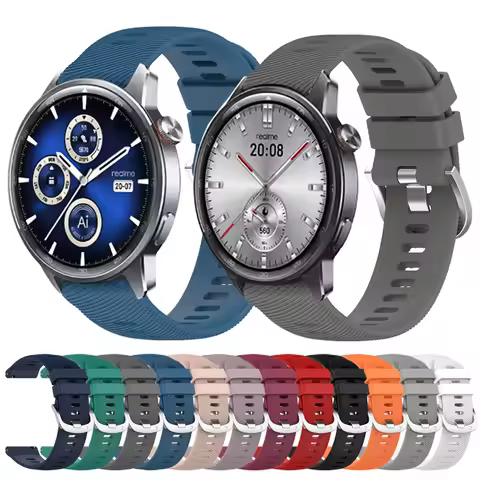 22mm Soft Silicone Strap for Realme Watch 3 2 S Pro S2 Smart Watches Band for Xiaomi Redmi Watch 5 L