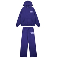 Broken Planet Simple Foam Letter Hat Straight Loose Pants Fleece Purple Suit