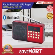 Portable Rechargeable FM Radio Bluetooth MP3 Player USB TF Card Audio/Small Radio Portable