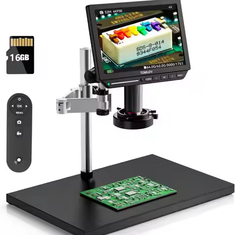 TOMLOV 4K HDMI Digital Microscope 2000X TM4K Max 10.1 Inch Soldering Microscopes 52MP USB Coins Magn