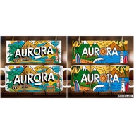 * 1 PC MUG WITH BOX * AURORA COLORFUL MUG DESIGN 11oz with BOX SOUVENIR MUG