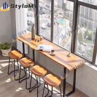 Bar Table And Chair Set Solid Wood Table Chair Combination Home Wall Mounted Long Table Tall Table A