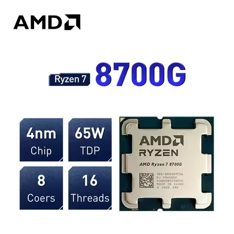NEW AMD Ryzen 7 8700G Processor 8-Core 16-Thread 4.2GHz R7 8700G L3=16M Socket AM5 PCIe® 4.0 but wit