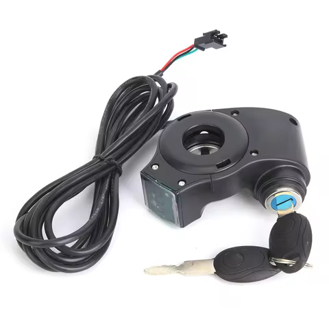 E-Bike Throttle Digital Battery Voltage Display Switch Power with Key Lock E-Bike Voltage Display E-