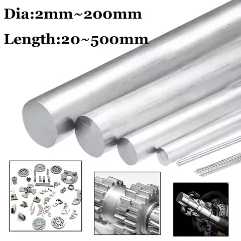 10pcs~1pcs 6061 High Quality Aluminum Solids Rod Round Bar Diameter 2mm~200mm Length 50mm 100mm 150m