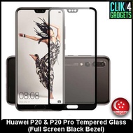 Tempered Glass Huawei P20 / P20 Pro / Black Bezel / Full Screen