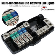 4AFS4-B Fuse Holder 4 Way Multi-Functional Bus Bar LED DIY Audio Stereo Waterproof Mini Fuse Box Dis