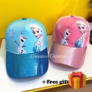 CREATIVE GARDEN Disney Frozen Princess Girl Cap Topi Budak Perempuan Frozen Christmas Birthday Raya 