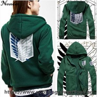 Novedan Anime Attack On Titan Cosplay Costumes Hoodie Green Black Scouting Legion Hooded Jacket For