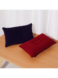 1入組現代簡約時尚枕頭素色旅行小方形枕頭車小憩充氣枕頭腰枕頭