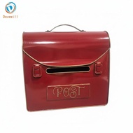 [Jzvphq] Vintage Wall Mount Mailbox Weather Resistant Red Metal Post Box Lockable Vintage Wall Mailb