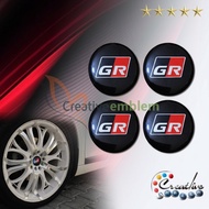 GR Sport 4 Pcs Embossed Dop Cap Stickers Toyota GR Sport Accessories