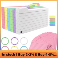 300 Pack Index Cards, 3inch X 5inch Ruled Index Cards with Ring, Colored Lined Flash Cards, Both Sid