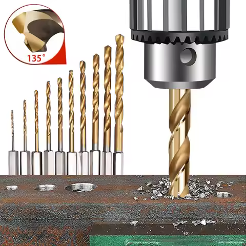 3/7/13PCS 1/4Hex Shank Twist Drill Bit Set Wood Metal Hole Cutter Core Drilling Tool Cobalt Drill Bi