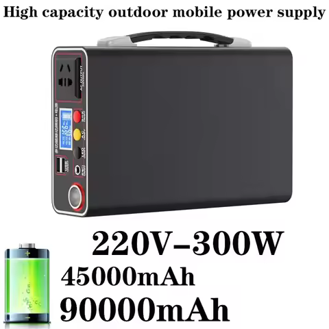LifePo4220V45AH/90Ah Portable Charging Station 300W External PowerBank Home Outdoor Camping Power Sy