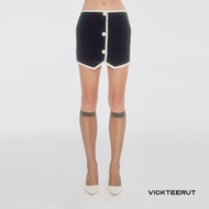 VICKTEERUT (ราคาปกติ 6550 -.) Mini Skirt with Contrast Piping กระโปรงสั้น ตกแต่งกุ๊น