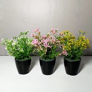 Bunga Hias Plastik Kecil Dan Pot/Bunga Hias Babybreath Palsu/Bunga