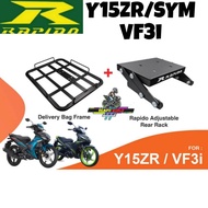 MONORACK RAPIDO ORIGINAL Y15ZR/SYM VF3I YAMAHA BLACK TAPAK MONORACK BOX GIVI TOPBOX ACCESSORIES MOTOR YAMAHA RIDER