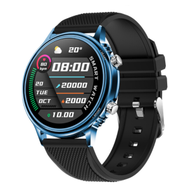 CF81智慧手錶心率血壓健康監測拍照防水計步運動智慧手環（TPU-藍黑）