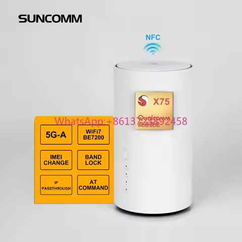 SDX75 5G CPE WiFi 7 Dual-band BE7200 Home Mesh CAT20 Support NFC VoLTE VoIP VPN Cell Lock TTL Networ