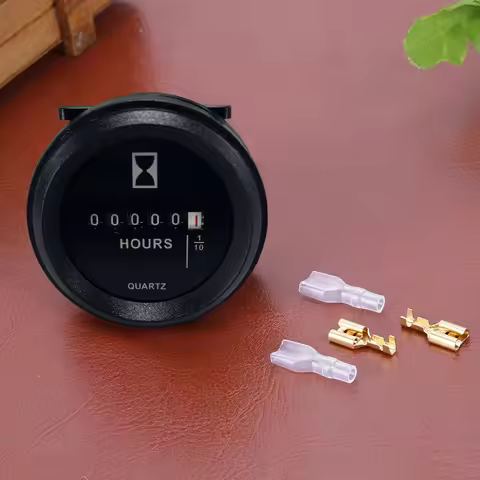 Quartz Timer Hourmeter 6V-80V Digital Hour Meter High Precision Hour Counter Gauge Waterproof for Ca