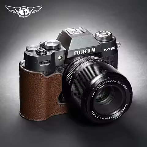 Camera Genuine Leather Camera Half case Cover Bag for Fujifilm X-T50