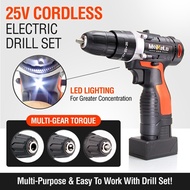 25V Electric Cordless Screwdriver Drill Set with Accessories Wireless Cordless Drill Lithium battery