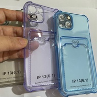 For Apple Iphone 14 13 mini Plus ProMax Pro Max Ezlink Bus MRTStaff Work Employment Card Slot Case Clear iPhone Cover