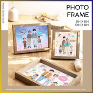 【Photo + Frame】8x8/8x10 Square Photo Design Custom Print High Quality Family Couples Wedding Picture